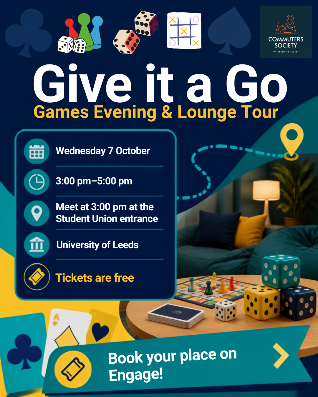 The image for the event named Commuters Society Games Evening & Lounge Tour - Give it a Go