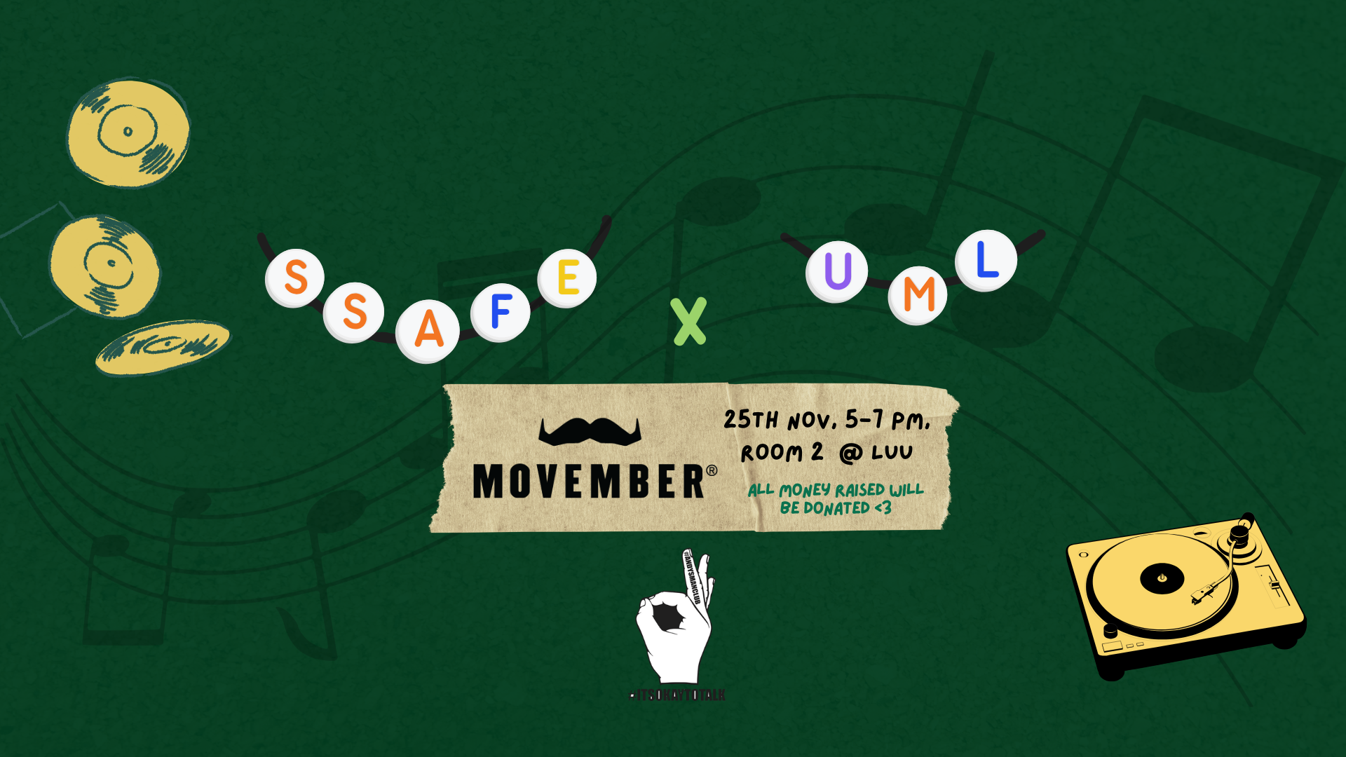 The image for the event named Bracelet making + Listening party with UML! #Movember