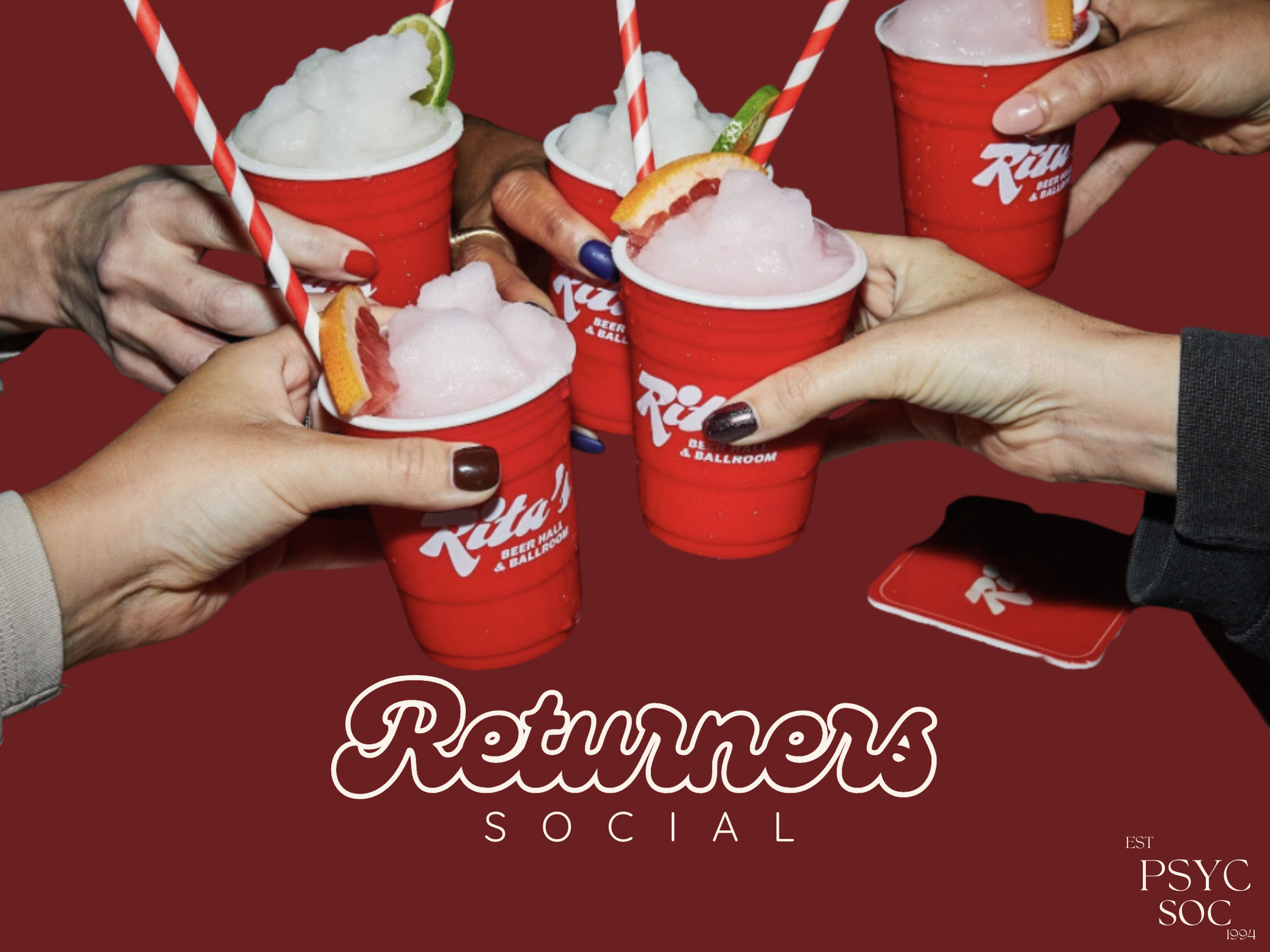 The image for the event named PsycSoc Returner's Social at Rita's Bar!
