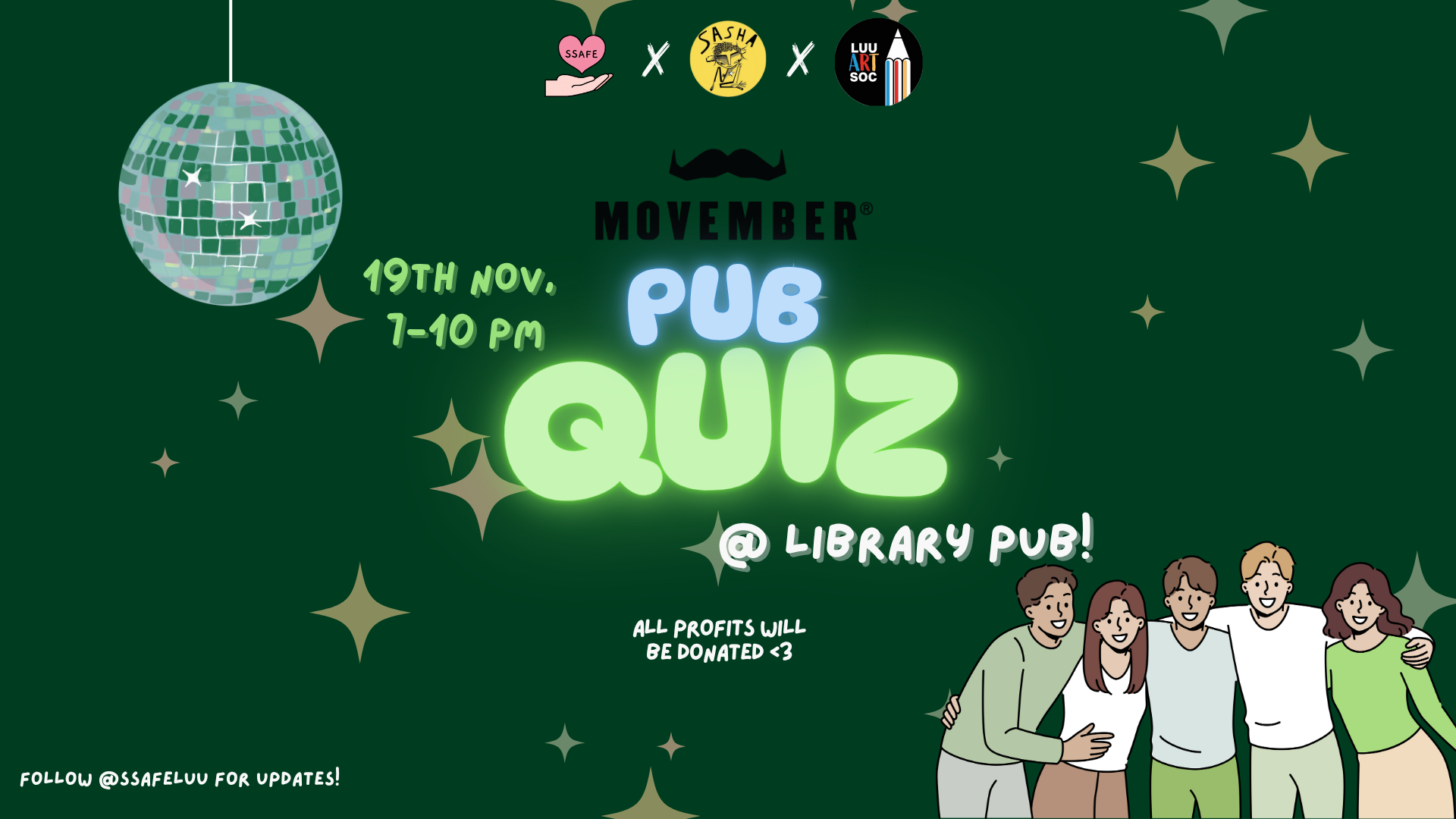 The image for the event named Pub Quiz @ Library pub! #Movember