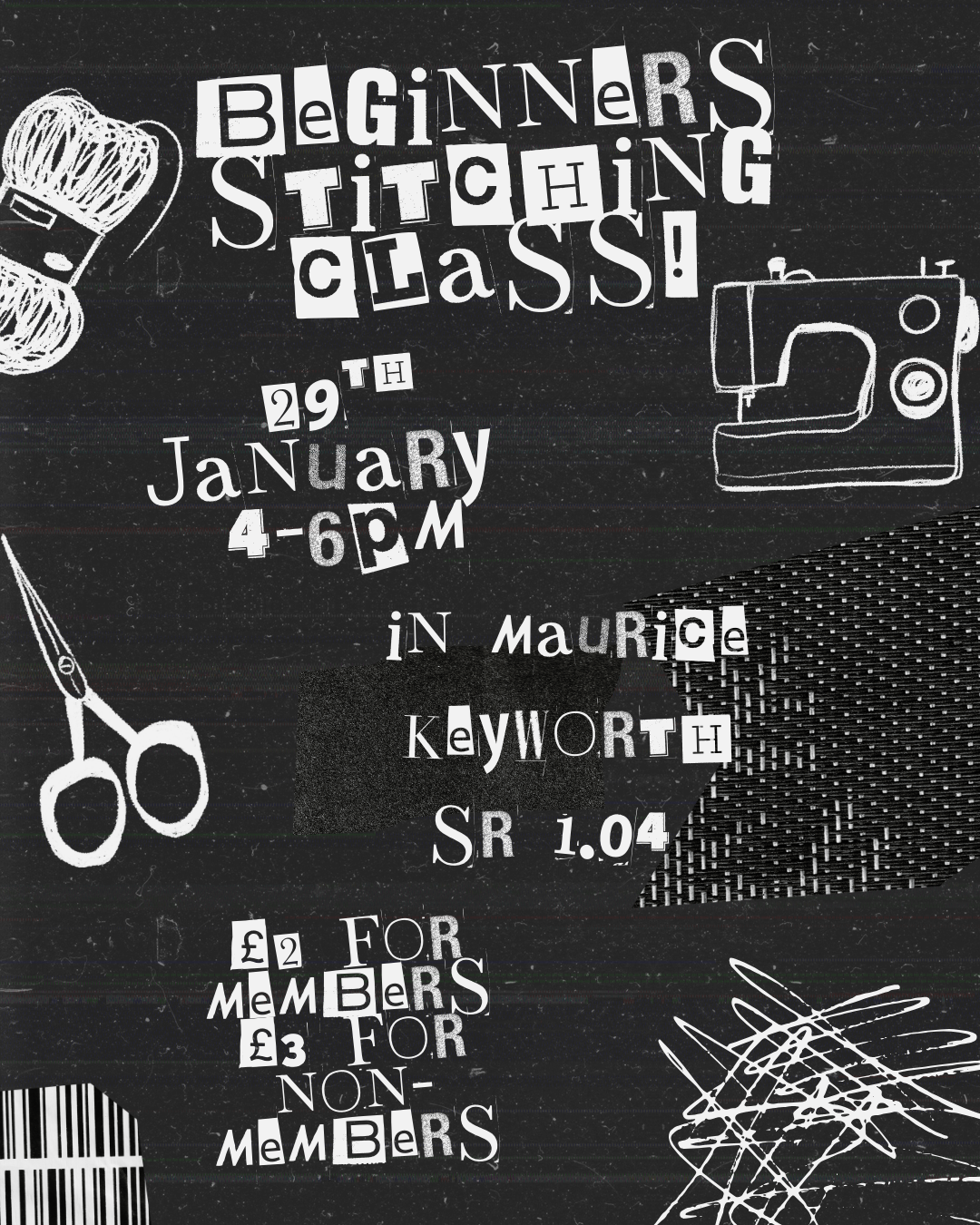 The image for the event named Beginners Stitching Class!