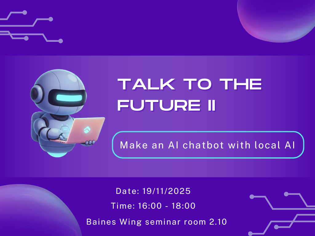 The image for the event named Talk to the Future II: Make an AI Chatbot with Local AI