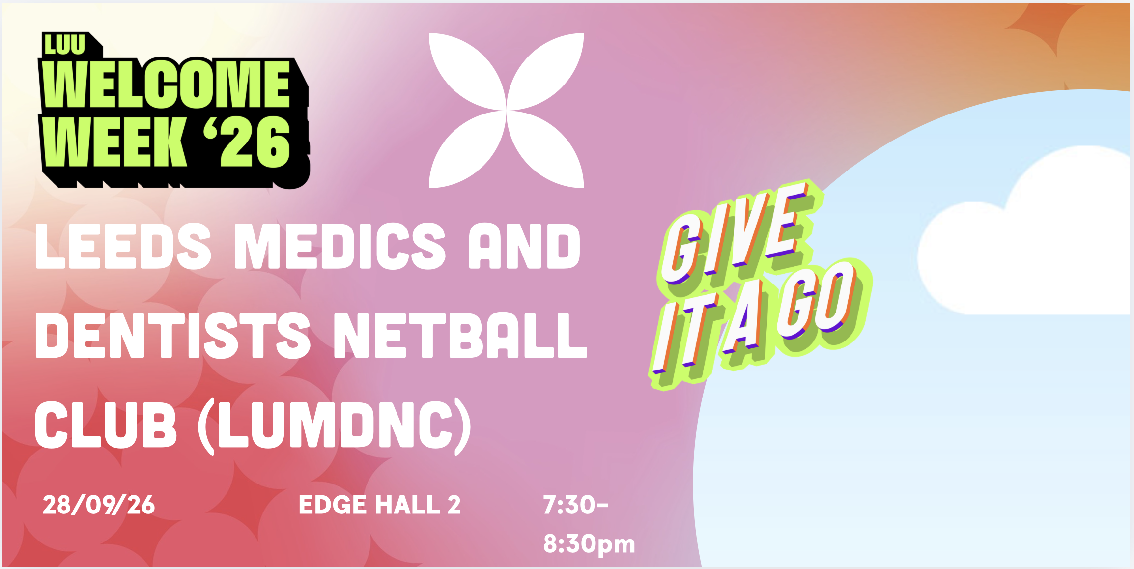 The image for the event named Leeds Medics and Dentists Netball Club (LUMDNC) Give it a Go!