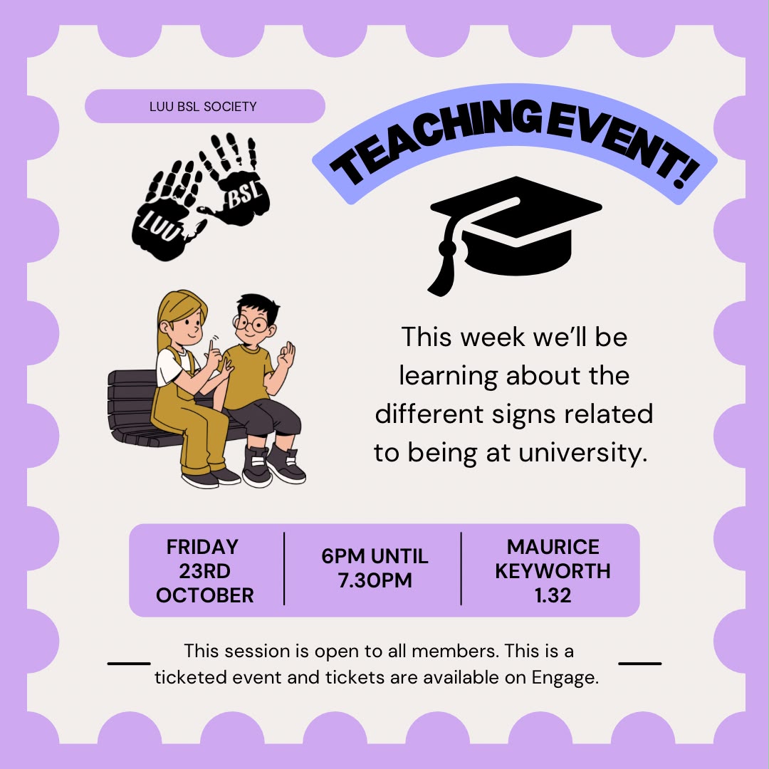 The image for the event named BSL Teaching - University Signs
