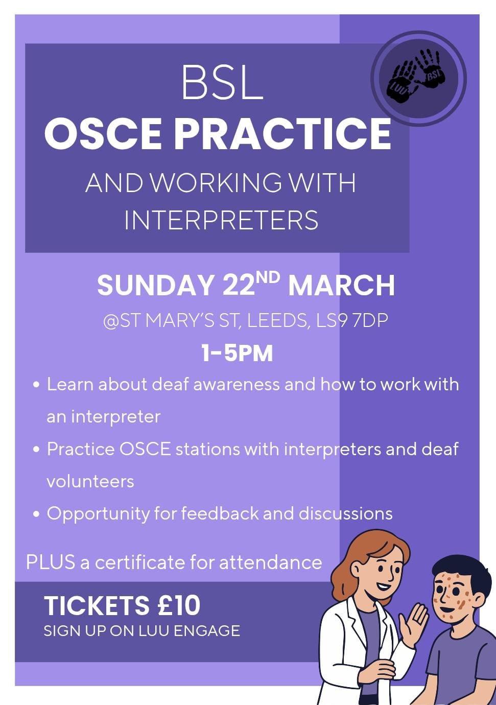The image for the event named BSL OSCE Practice and working with Interpreters