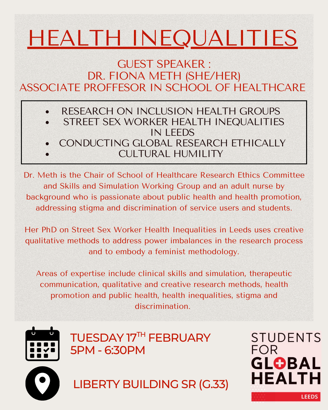 The image for the event named Health Inequalities Talk with Dr. Fiona Meth