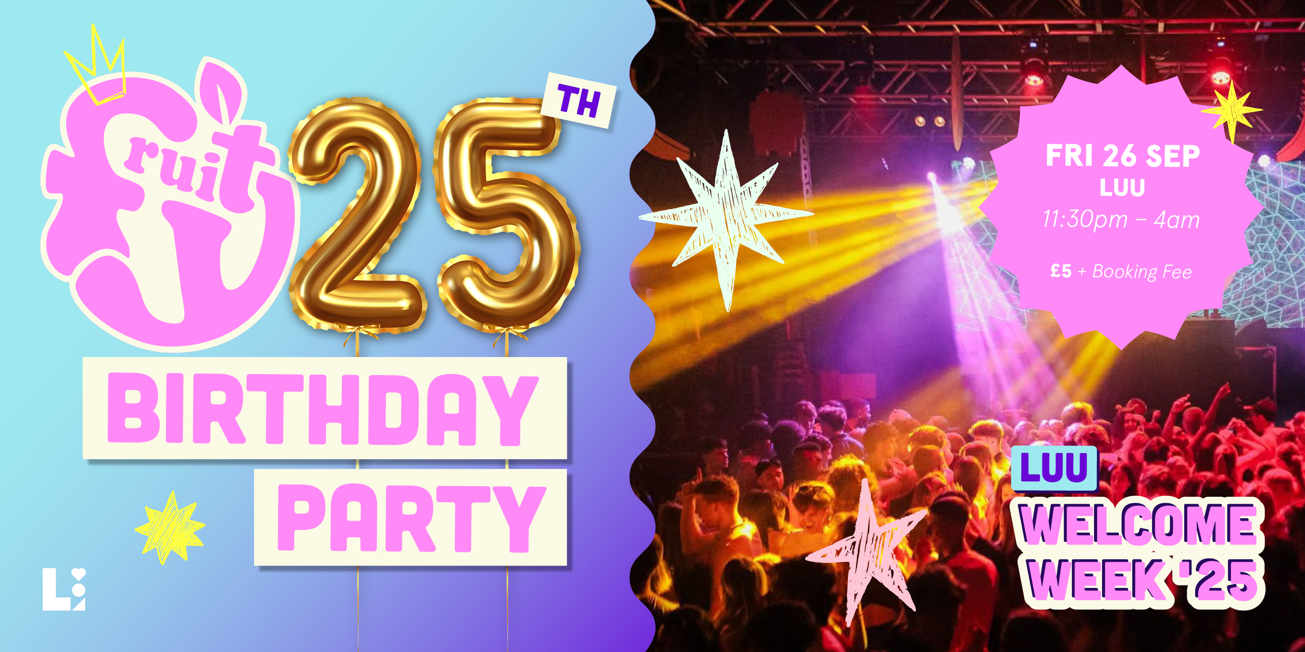 The image for the event named LUU Welcome Week: Fruity's 25th Birthday Party!