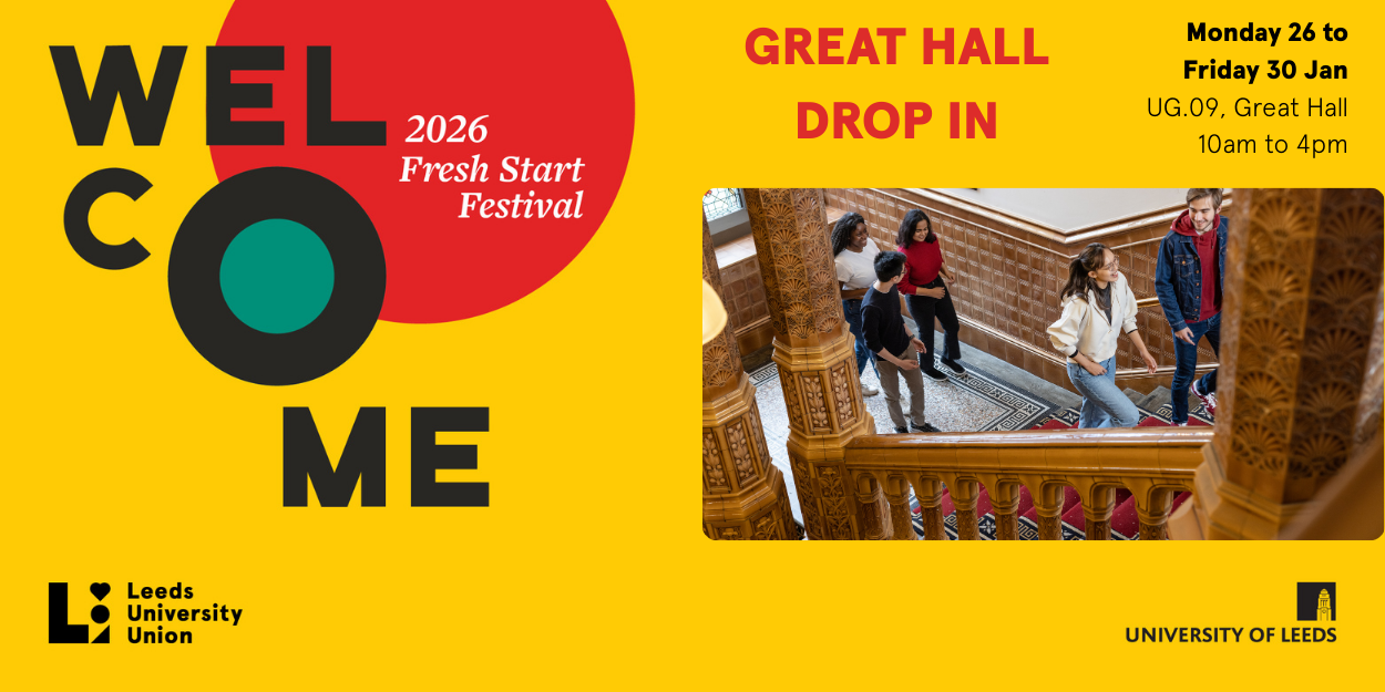 The image for the event named Great Hall drop in