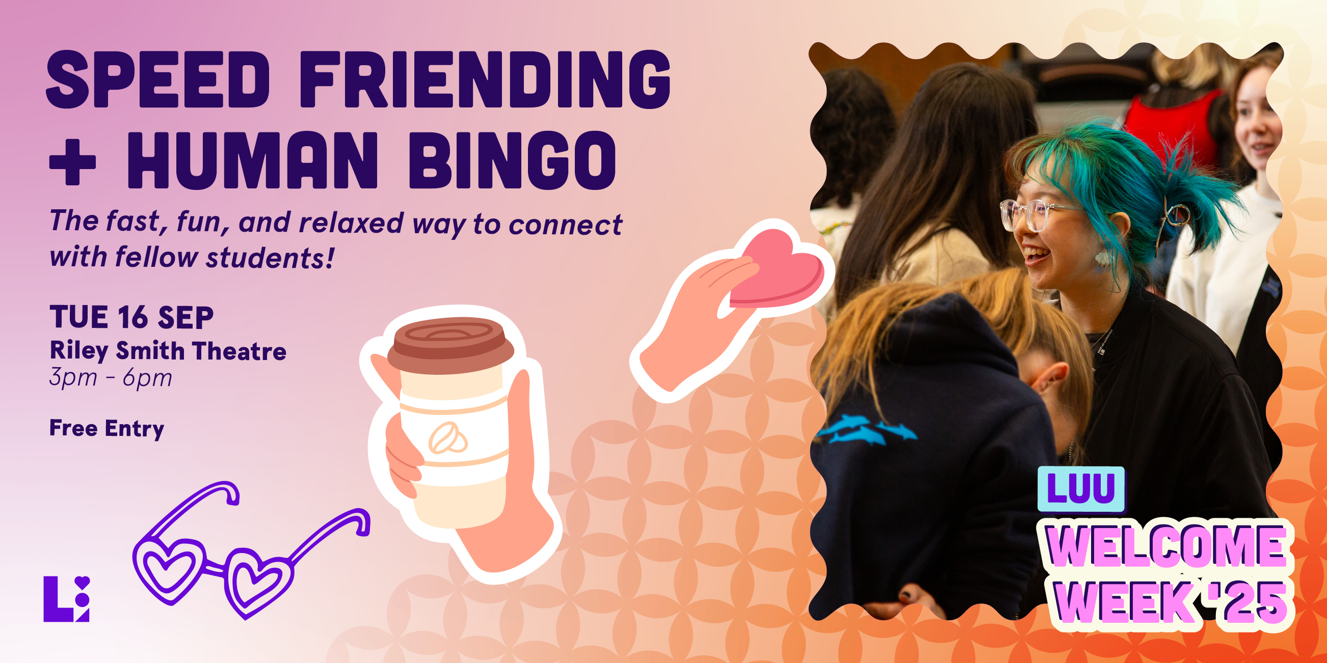 The image for the event named Speed Friending X Human Bingo