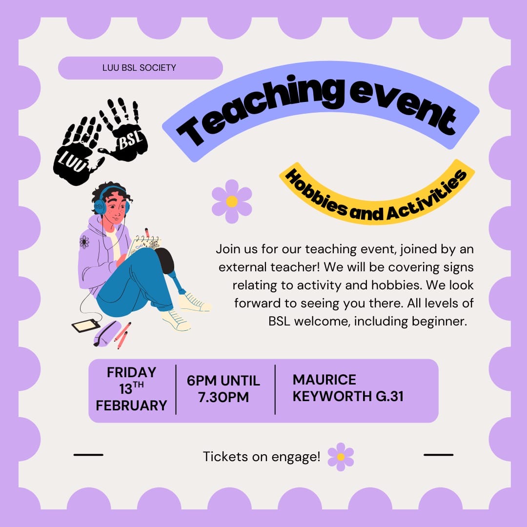 The image for the event named BSL Teaching - Hobbies and Activities