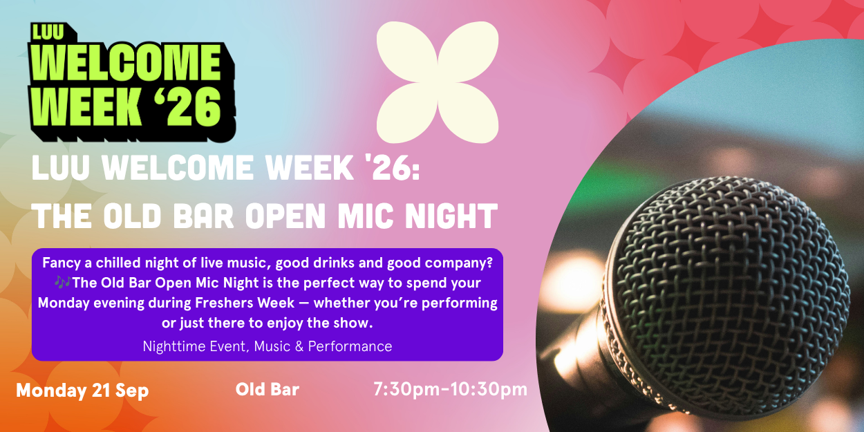 The image for the event named LUU Welcome Week '26: The Old Bar Open Mic Night