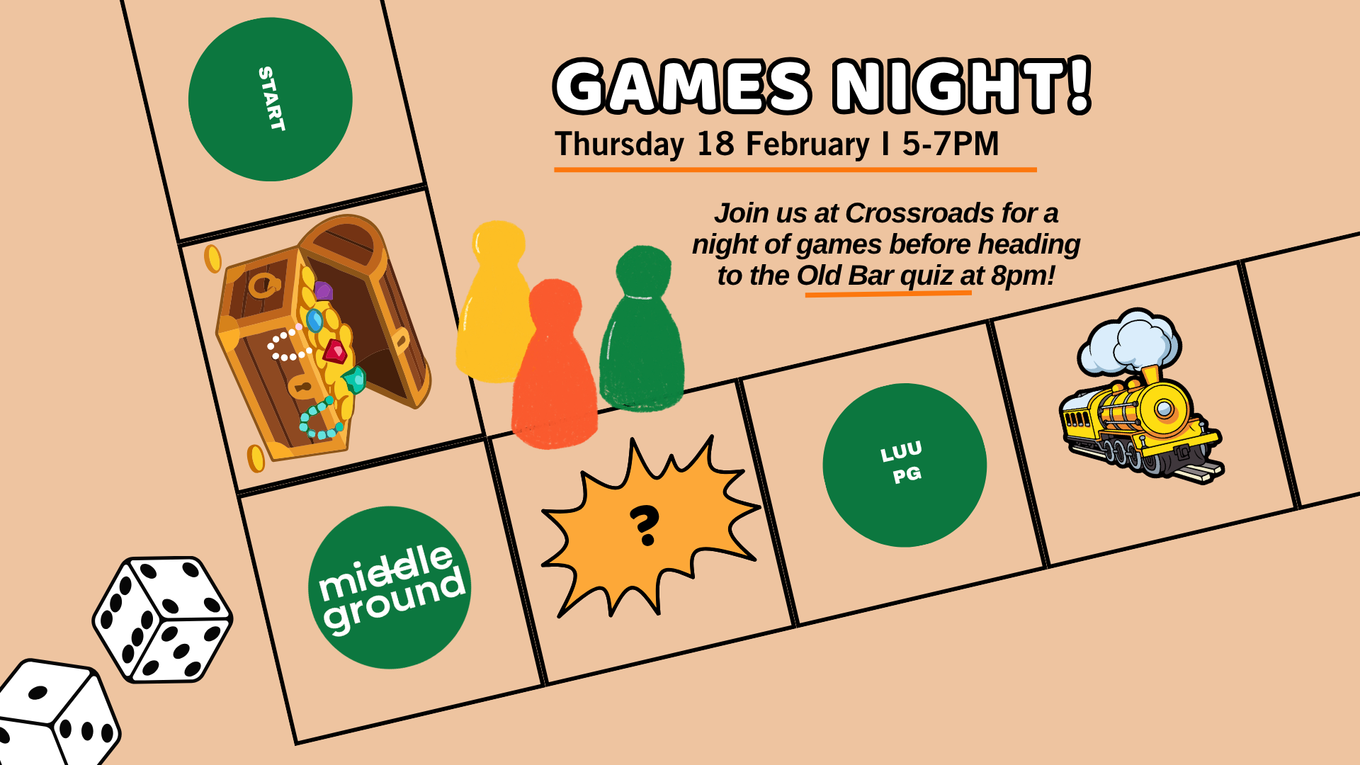 The image for the event named Middle Ground Network Board Games Night