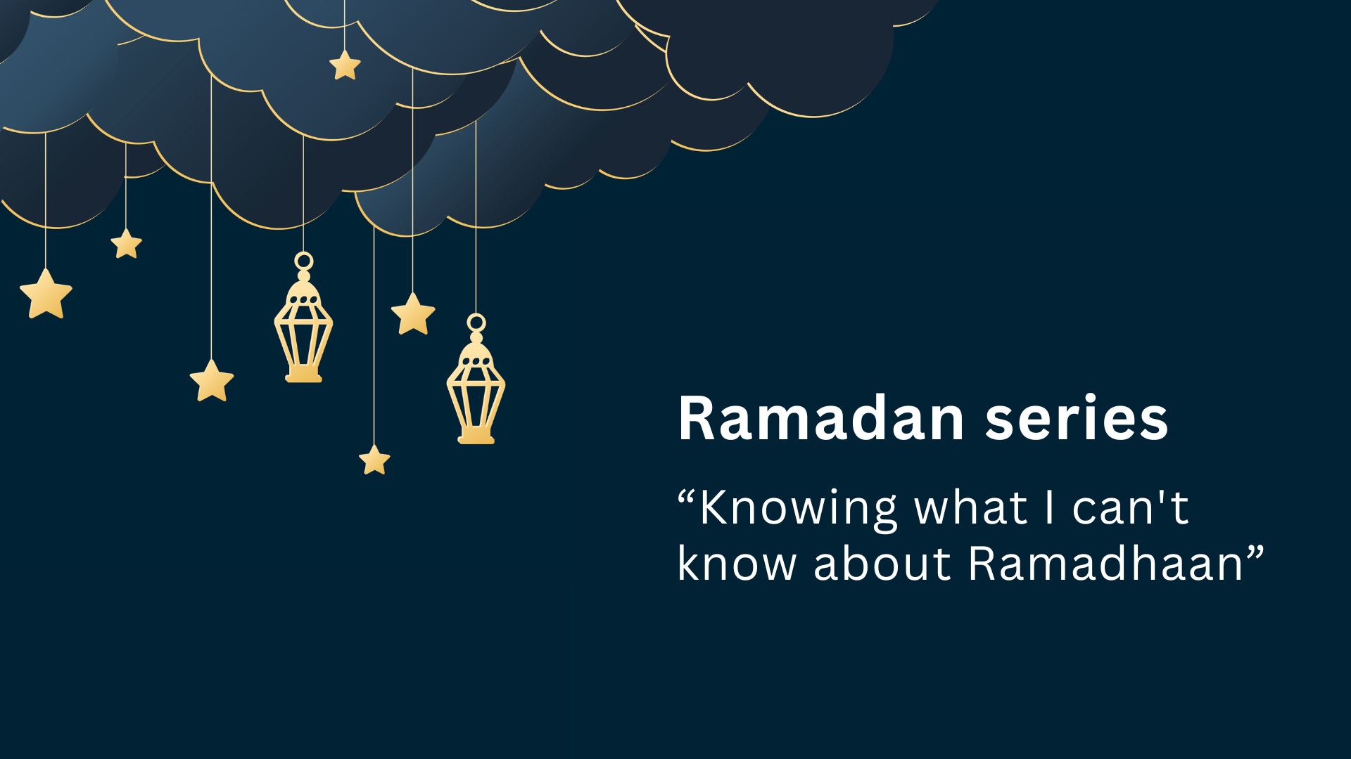 The image for the event named Online event: Knowing what I can't know about Ramadhaan - Personal reflections on allyship