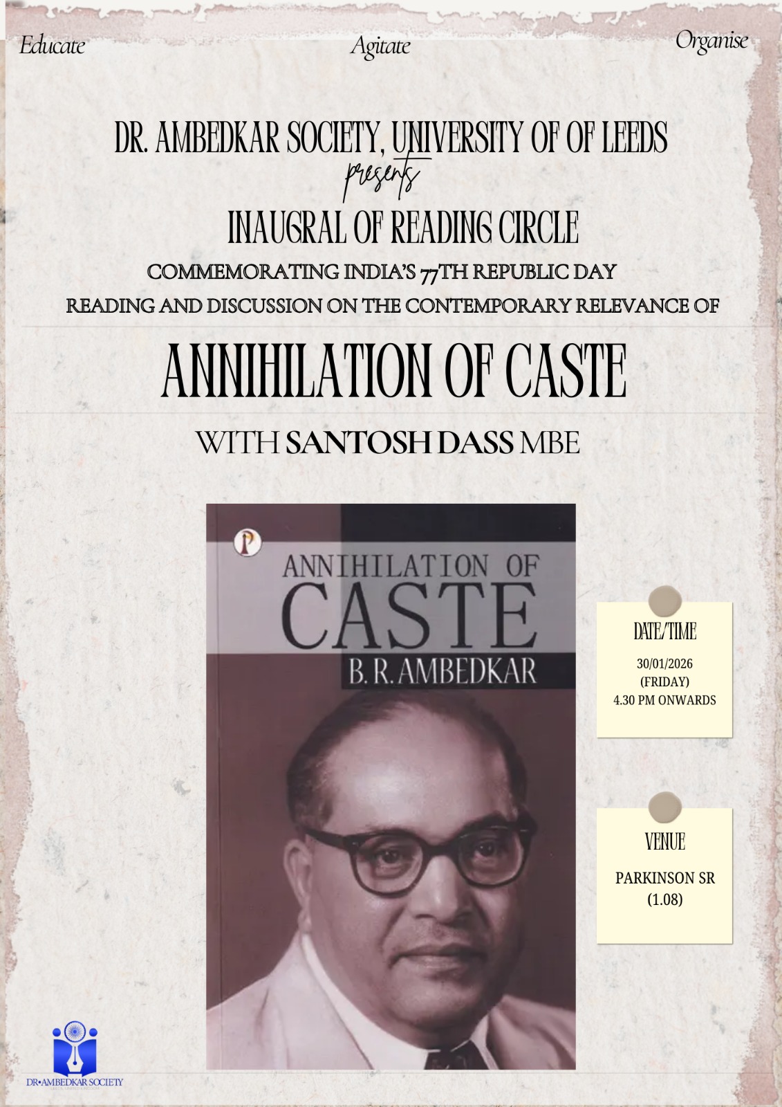 The image for the event named Reading Session: Annihilation of Caste
