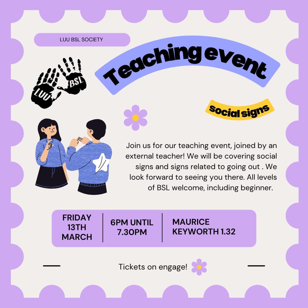 The image for the event named BSL Teaching - Social Signs